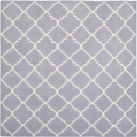 Safavieh 6 ft. x 6 ft. Square Contemporary Dhurries- Purple and Ivory- Flatweave Rug DHU554J-6SQ